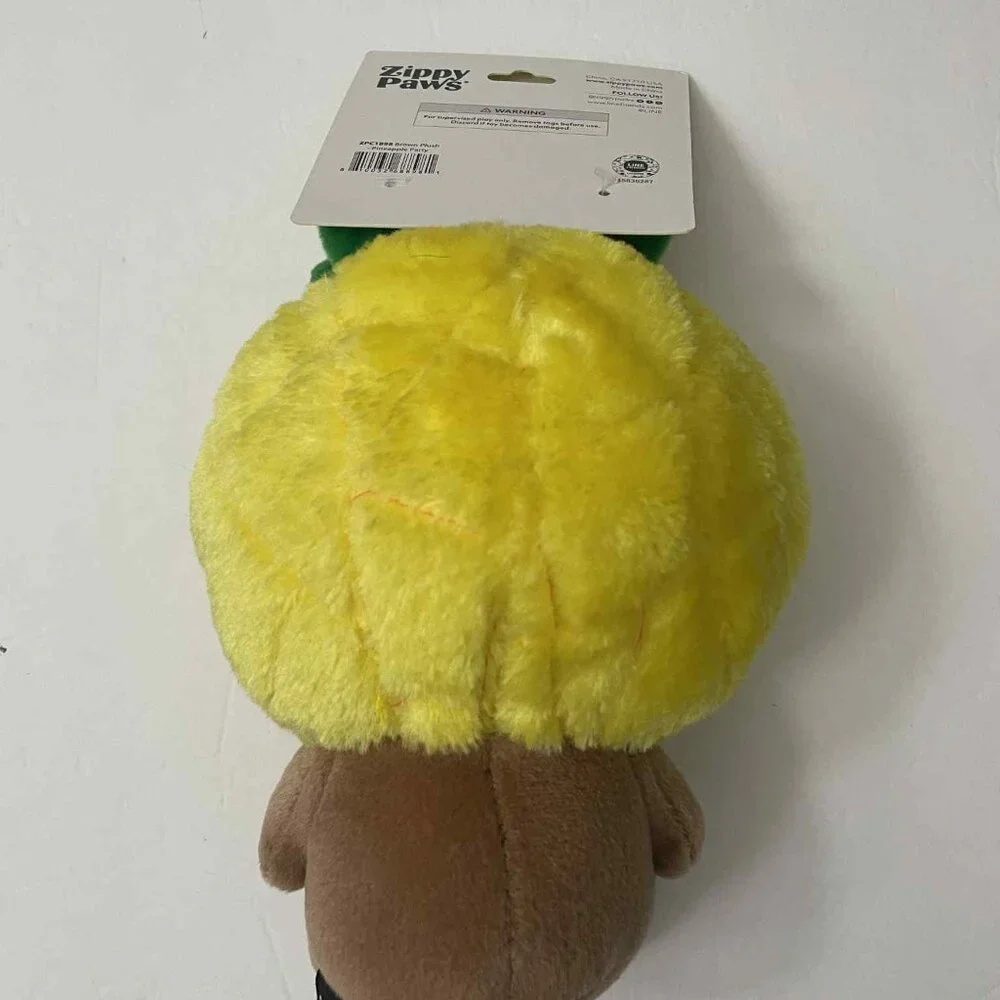 NWT- Zippy Paws LINE FRIENDS BROWN Plush – Pineapple Party- (Rare)